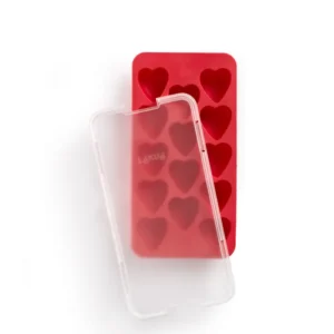 BANDEJA HIELO CORAZON ROJO LEKUE