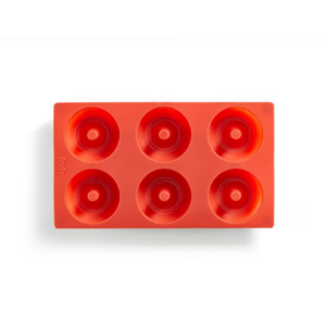 MOLDE PARA DONUTS 6 CAVIDADES ROJO LEKUE